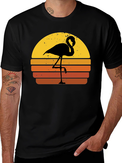 Retro Flamingo Sunset Graphic Tee
