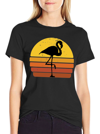 Retro Flamingo Sunset Graphic Tee
