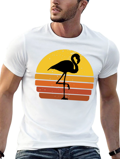 Retro Flamingo Sunset Graphic Tee