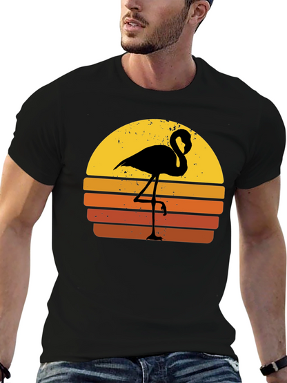 Retro Flamingo Sunset Graphic Tee