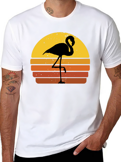 Retro Flamingo Sunset Graphic Tee