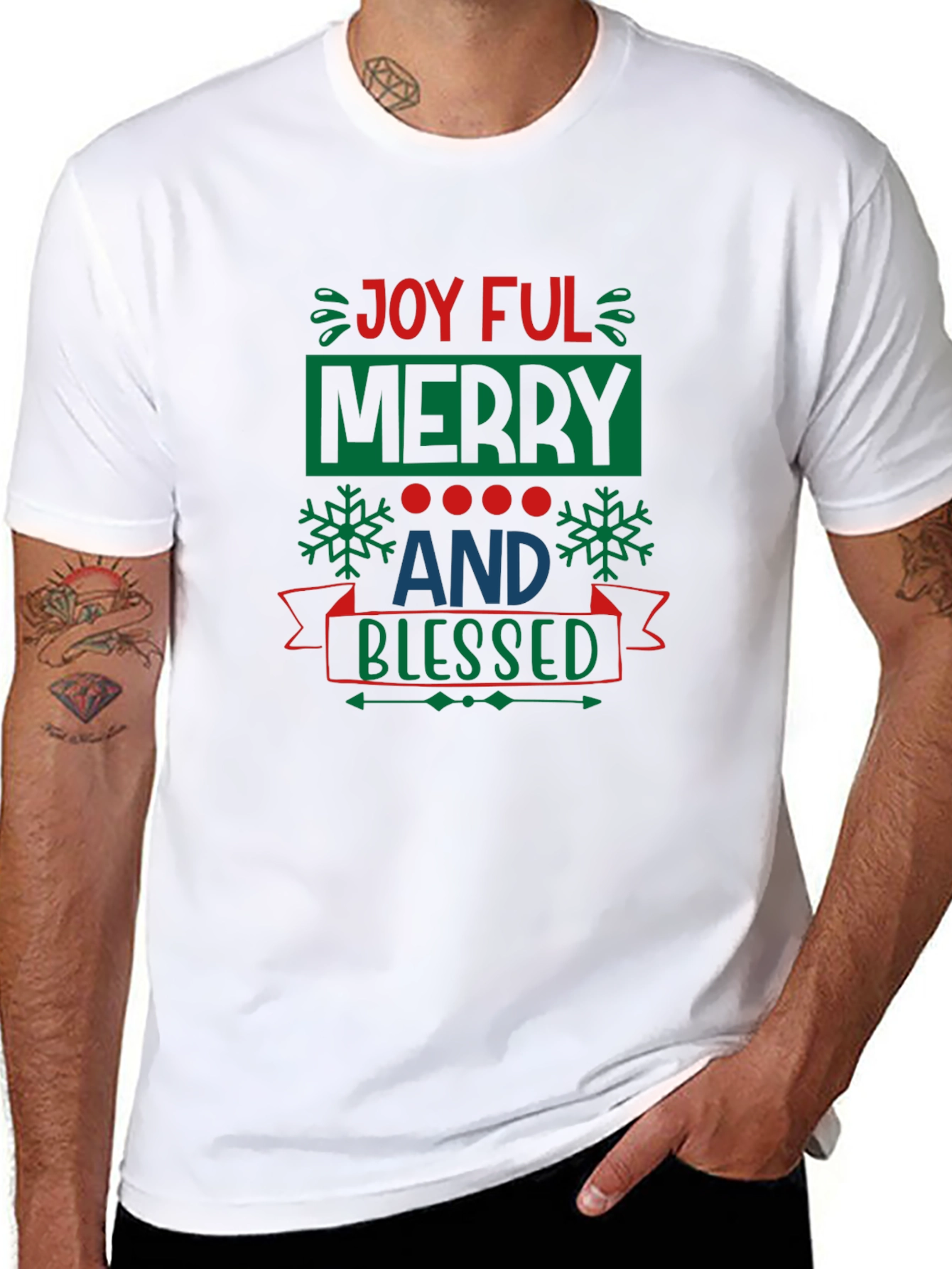 Joyful Merry and Blessed Black T-Shirt