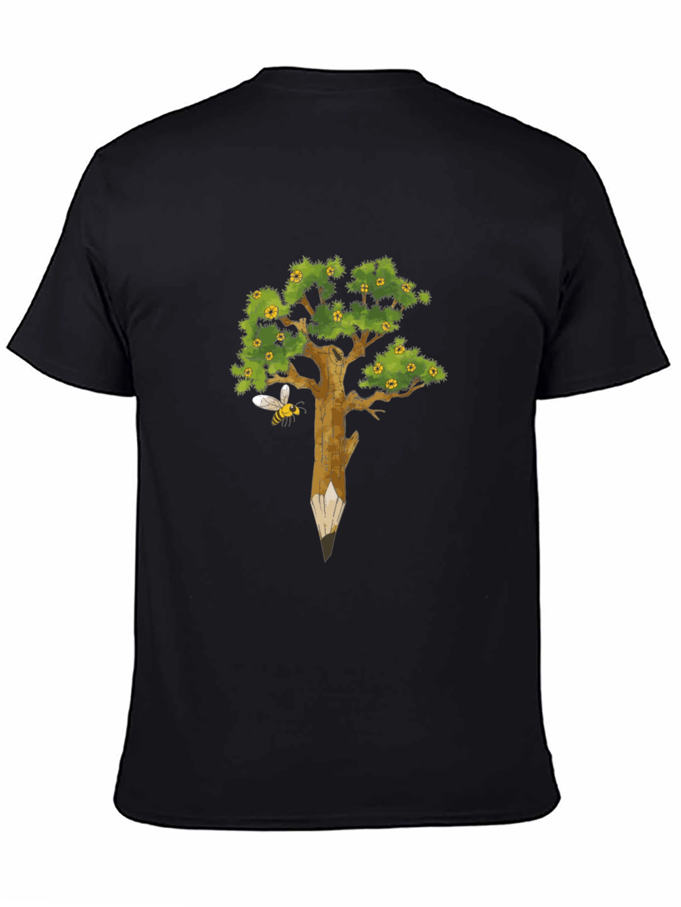 Nature Inspired Graphic Tee - Pencil Tree & Bee