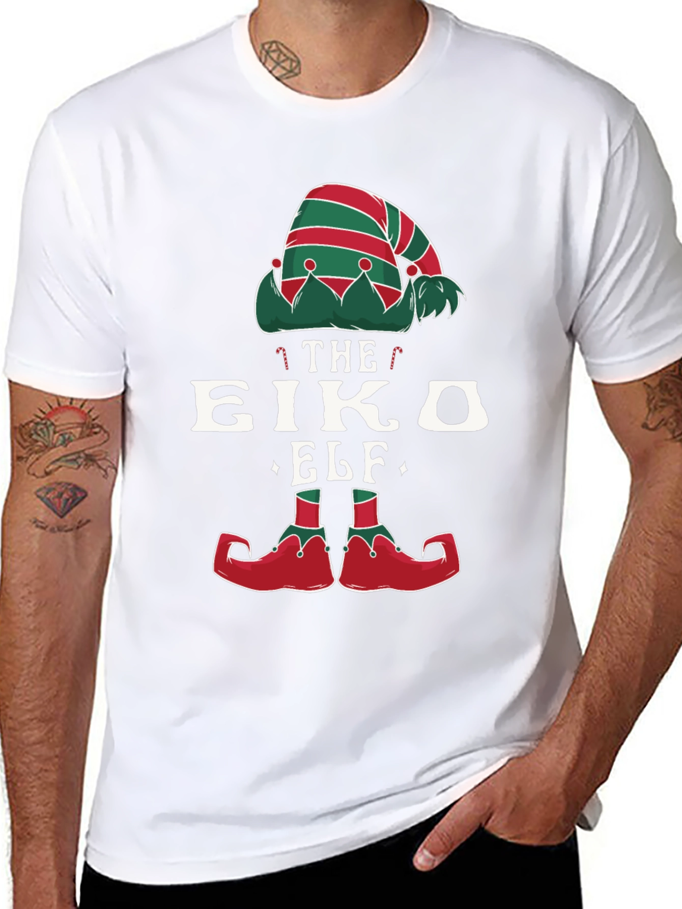 Novelty Christmas Elf T-Shirt Holiday Party Wear