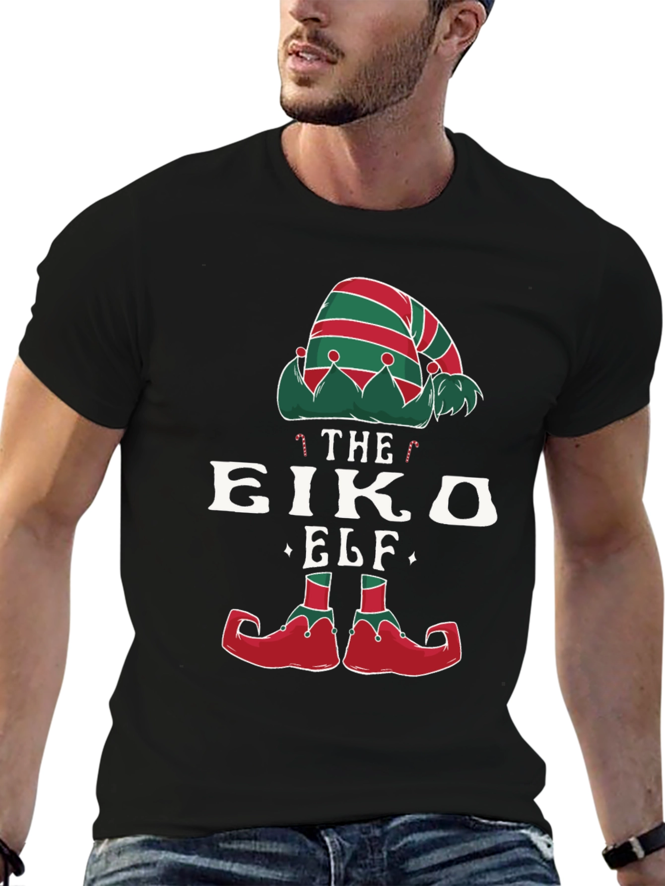 Novelty Christmas Elf T-Shirt Holiday Party Wear