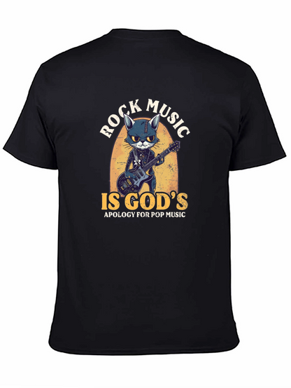 Rock Music Cat Graphic Tee
