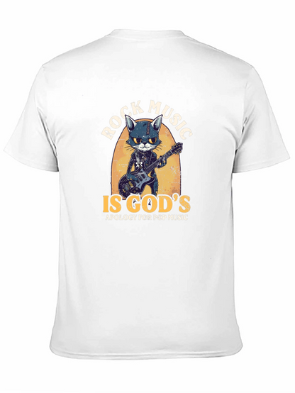 Rock Music Cat Graphic Tee