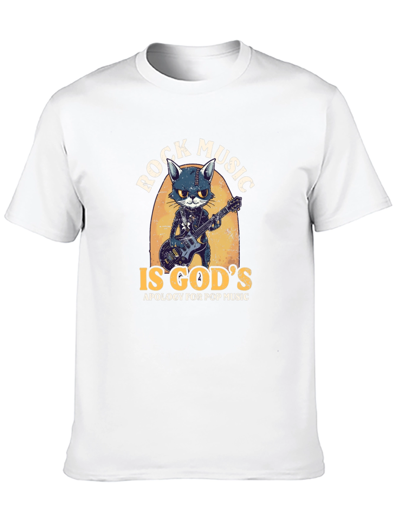 Rock Music Cat Graphic Tee