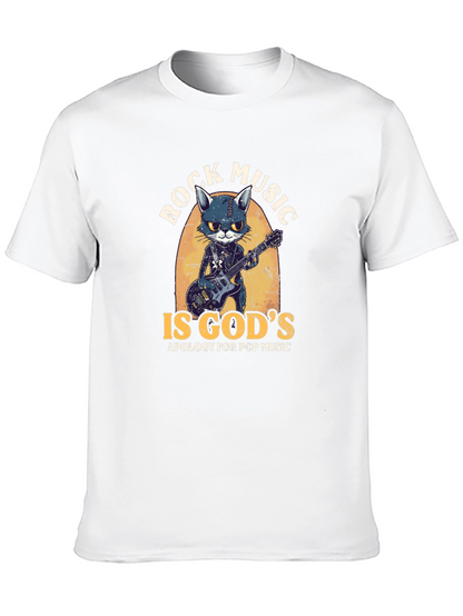 Rock Music Cat Graphic Tee