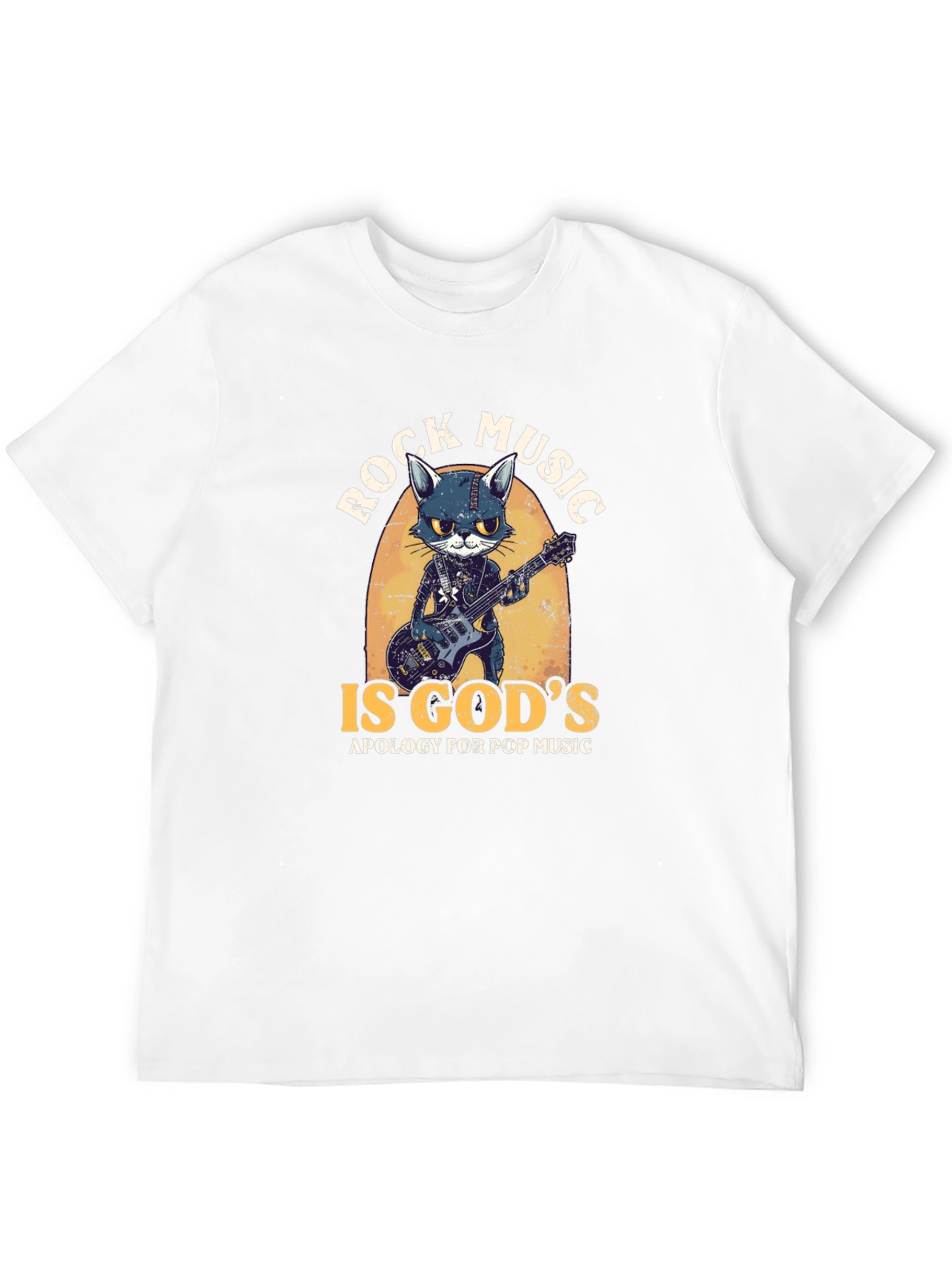 Rock Music Cat Graphic Tee