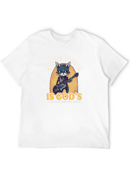 Rock Music Cat Graphic Tee