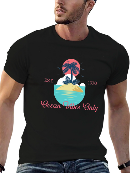 Ocean Vibes Only T-Shirt - Tropical Island Design