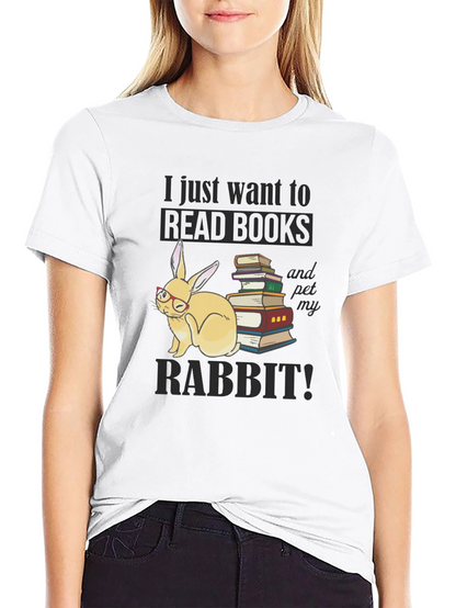 Read Books & Pet Rabbit T-Shirt