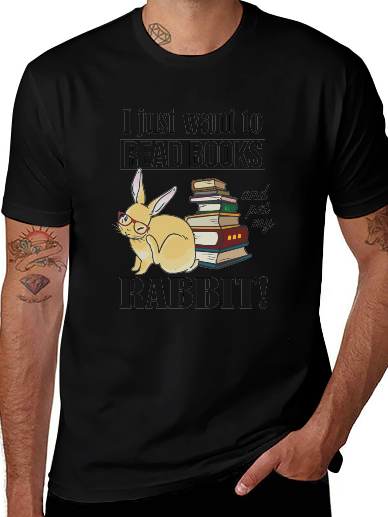 Read Books & Pet Rabbit T-Shirt