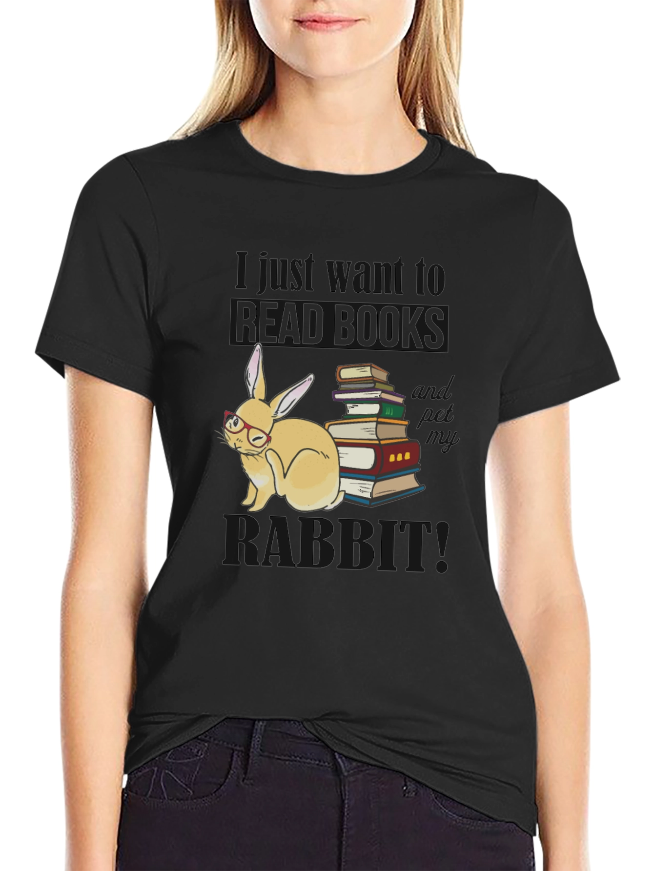 Read Books & Pet Rabbit T-Shirt