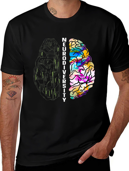 Neurodiversity Brain Graphic T-Shirt