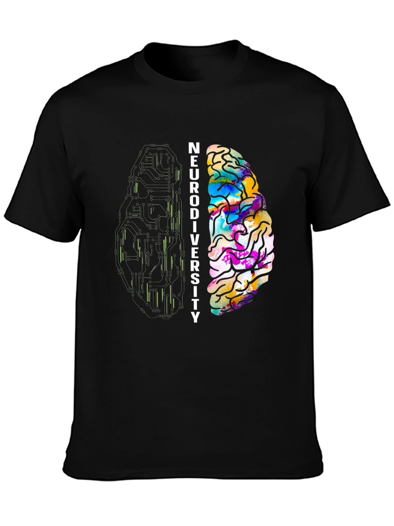 Neurodiversity Brain Graphic T-Shirt