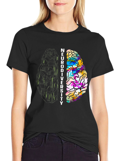Neurodiversity Brain Graphic T-Shirt