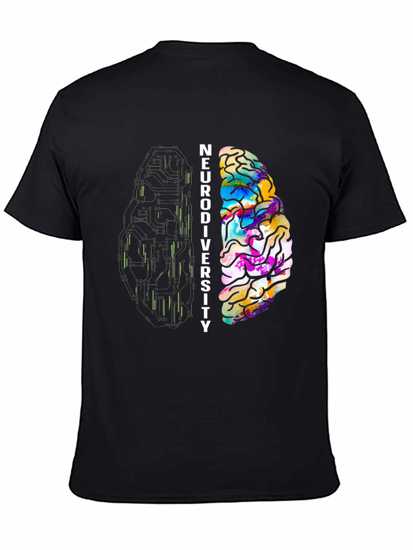 Neurodiversity Brain Graphic T-Shirt