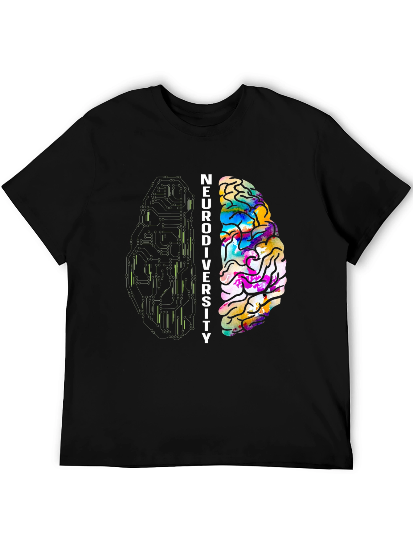 Neurodiversity Brain Graphic T-Shirt