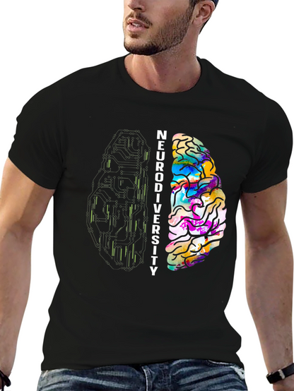 Neurodiversity Brain Graphic T-Shirt