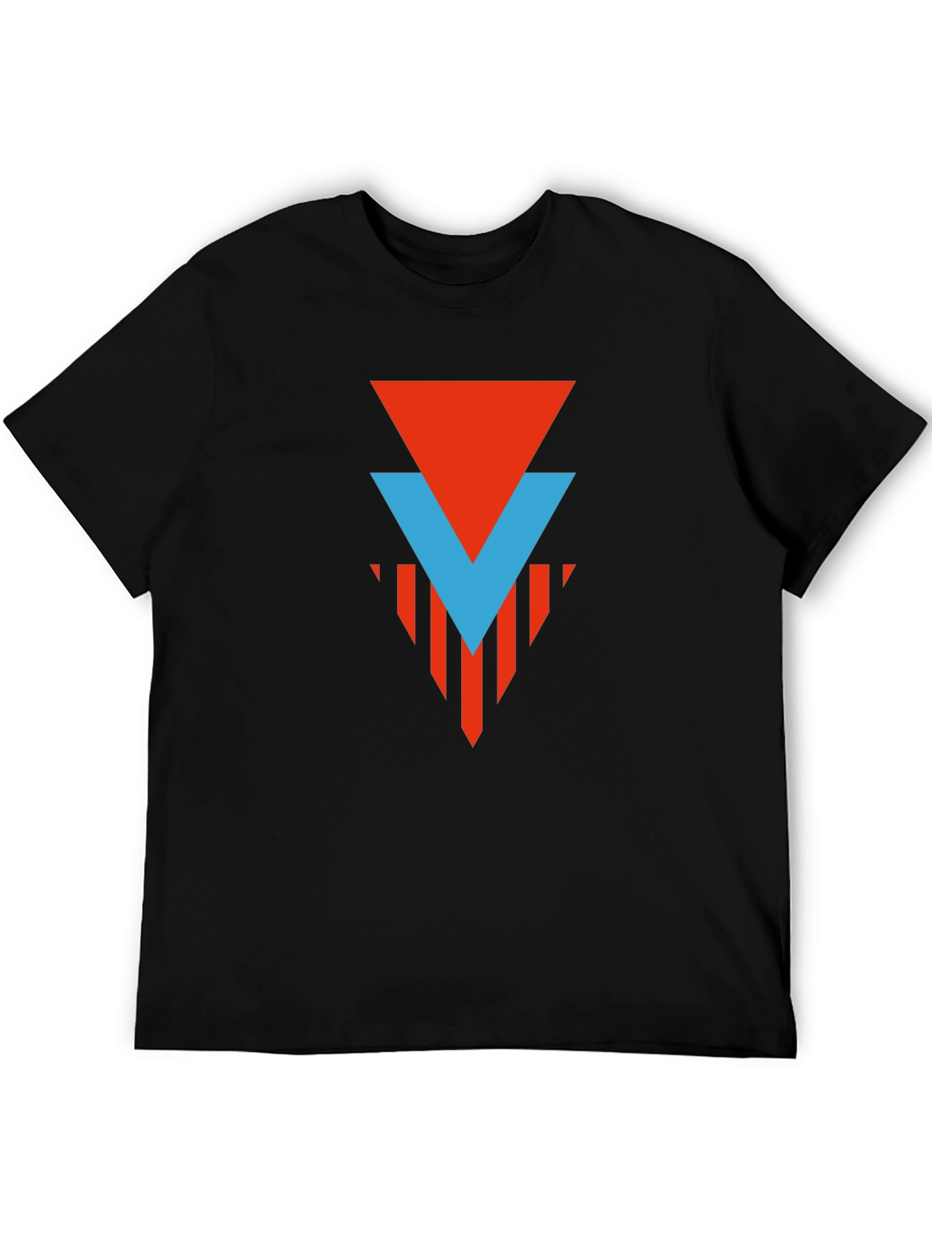 Geometric Graphic Tee - Red & Blue Arrow Design