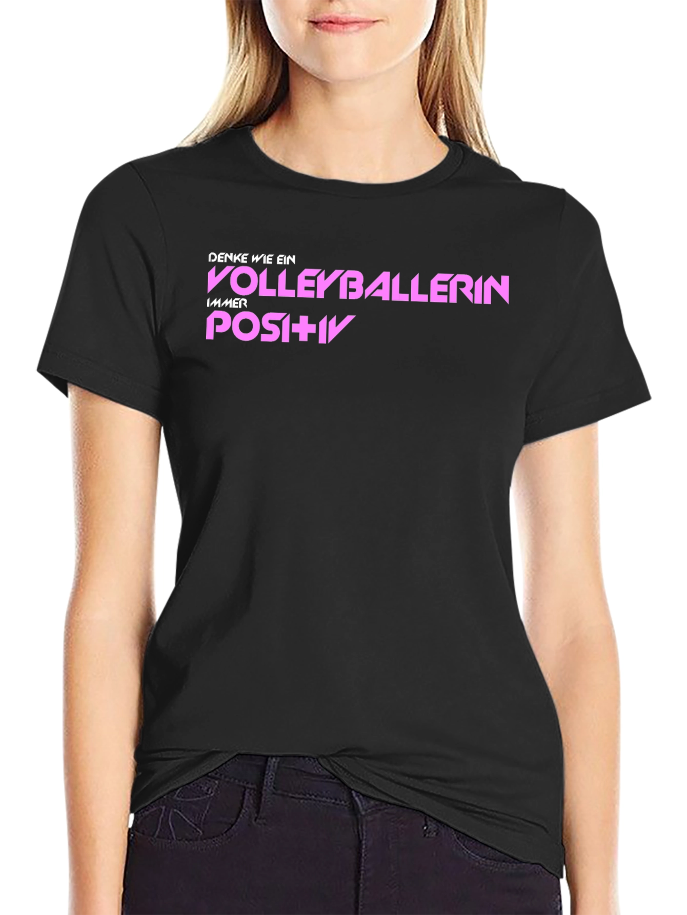 Volleyballerin Graphic T-Shirt - Think Positive