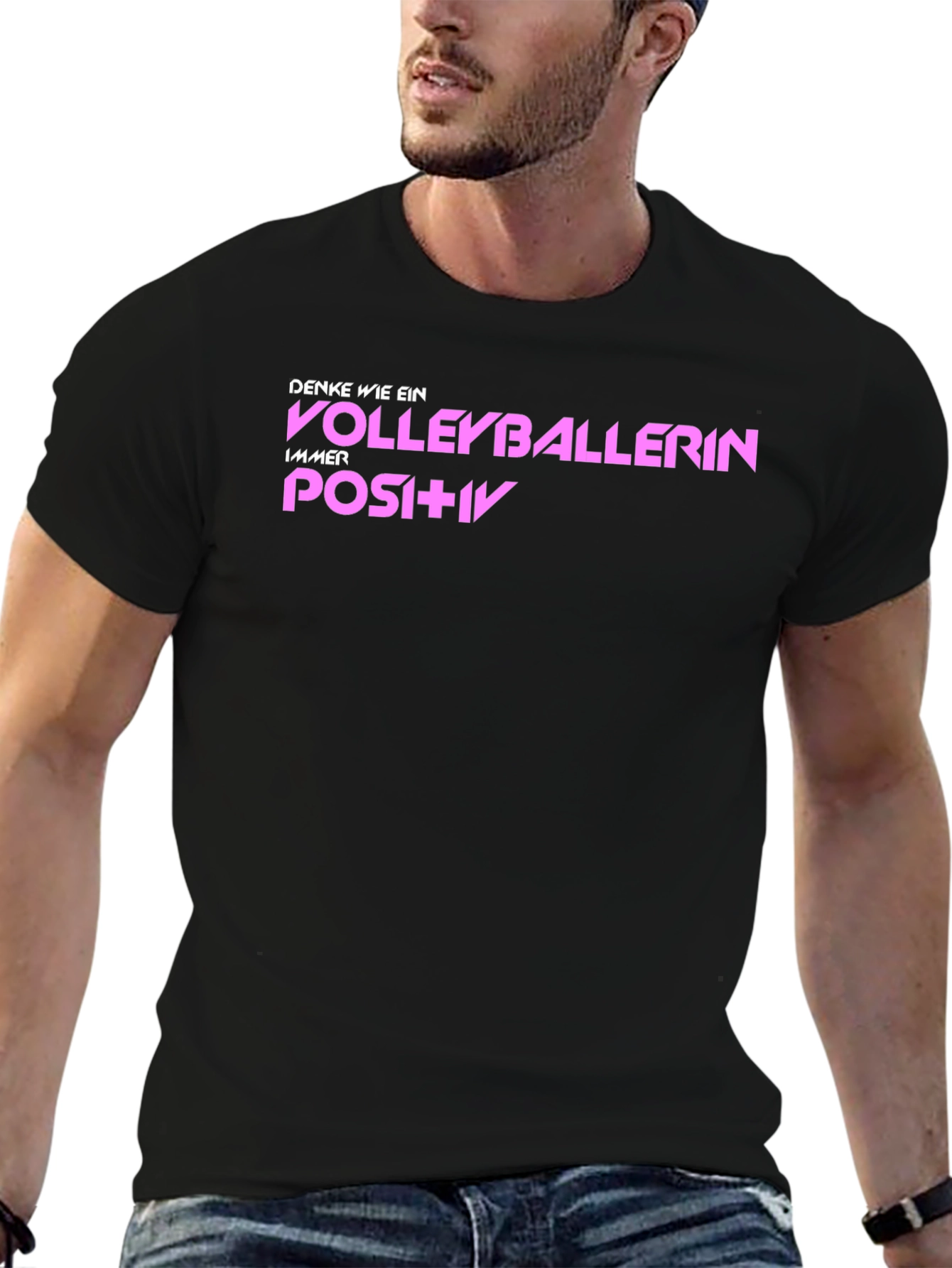 Volleyballerin Graphic T-Shirt - Think Positive