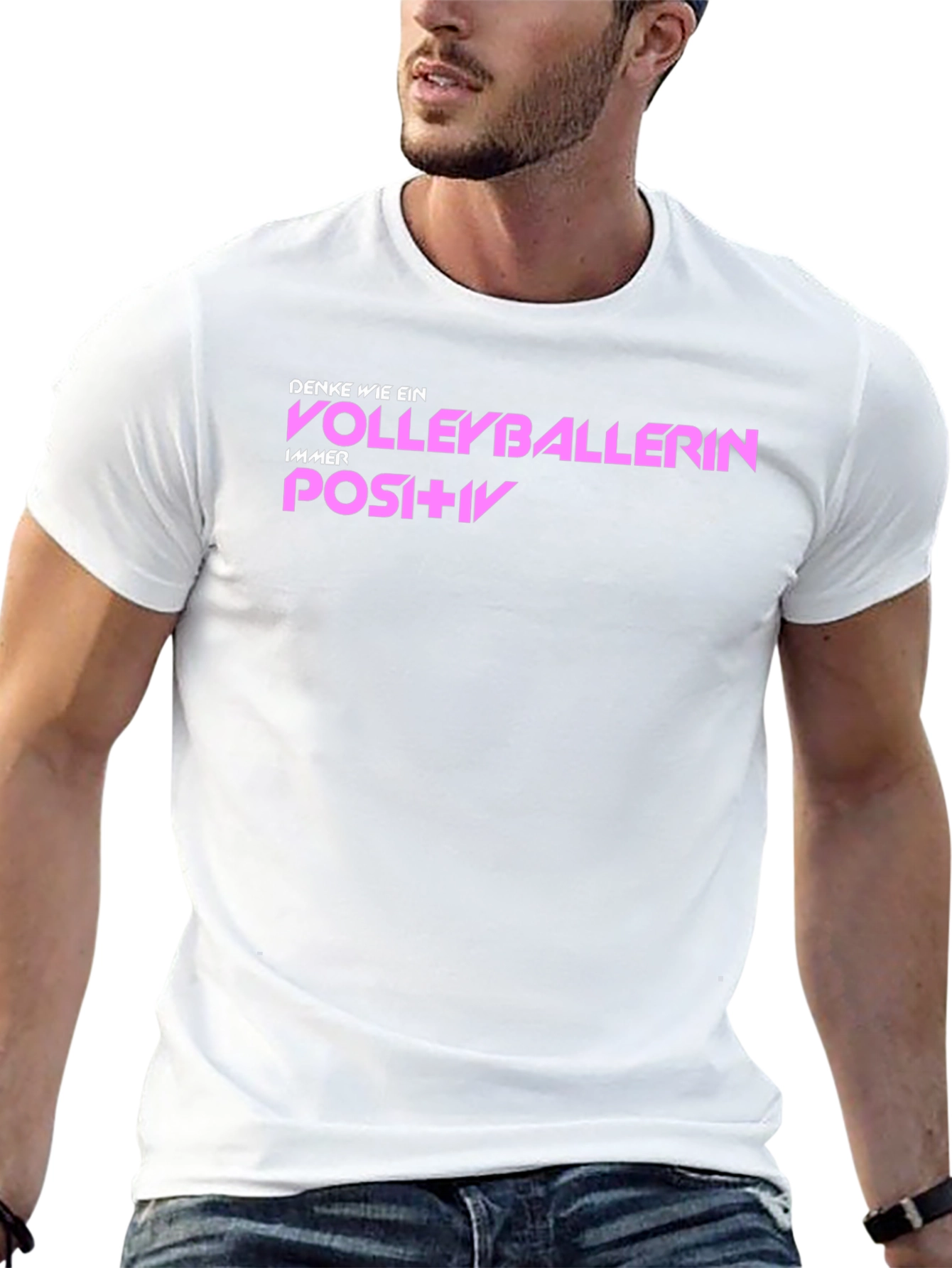 Volleyballerin Graphic T-Shirt - Think Positive