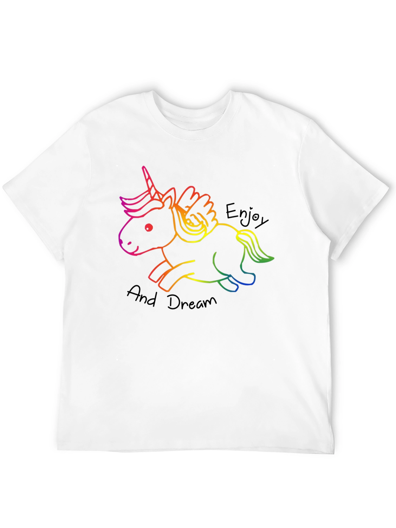 Unicorn Enjoy and Dream Black T-Shirt