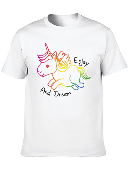 Unicorn Enjoy and Dream Black T-Shirt