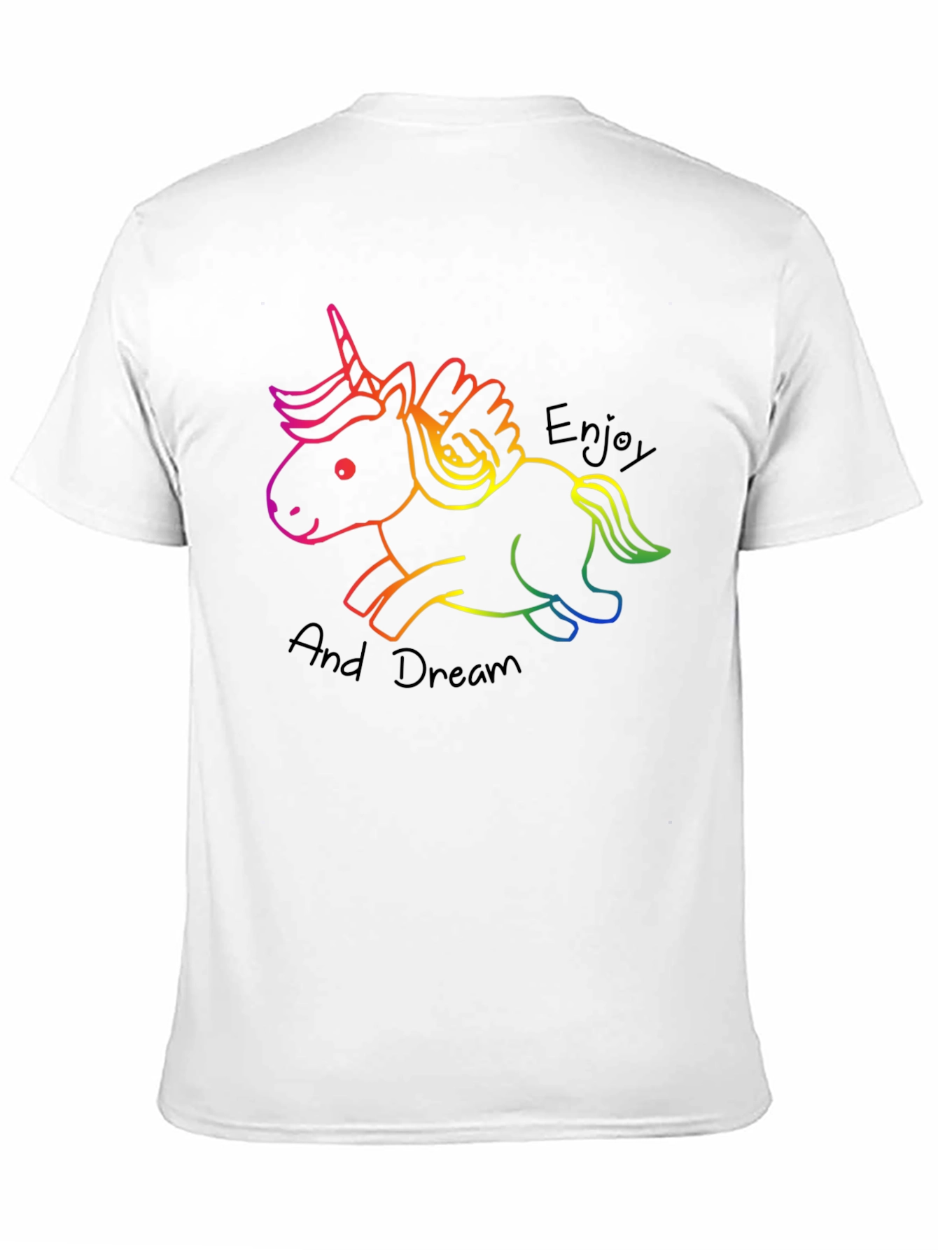 Unicorn Enjoy and Dream Black T-Shirt