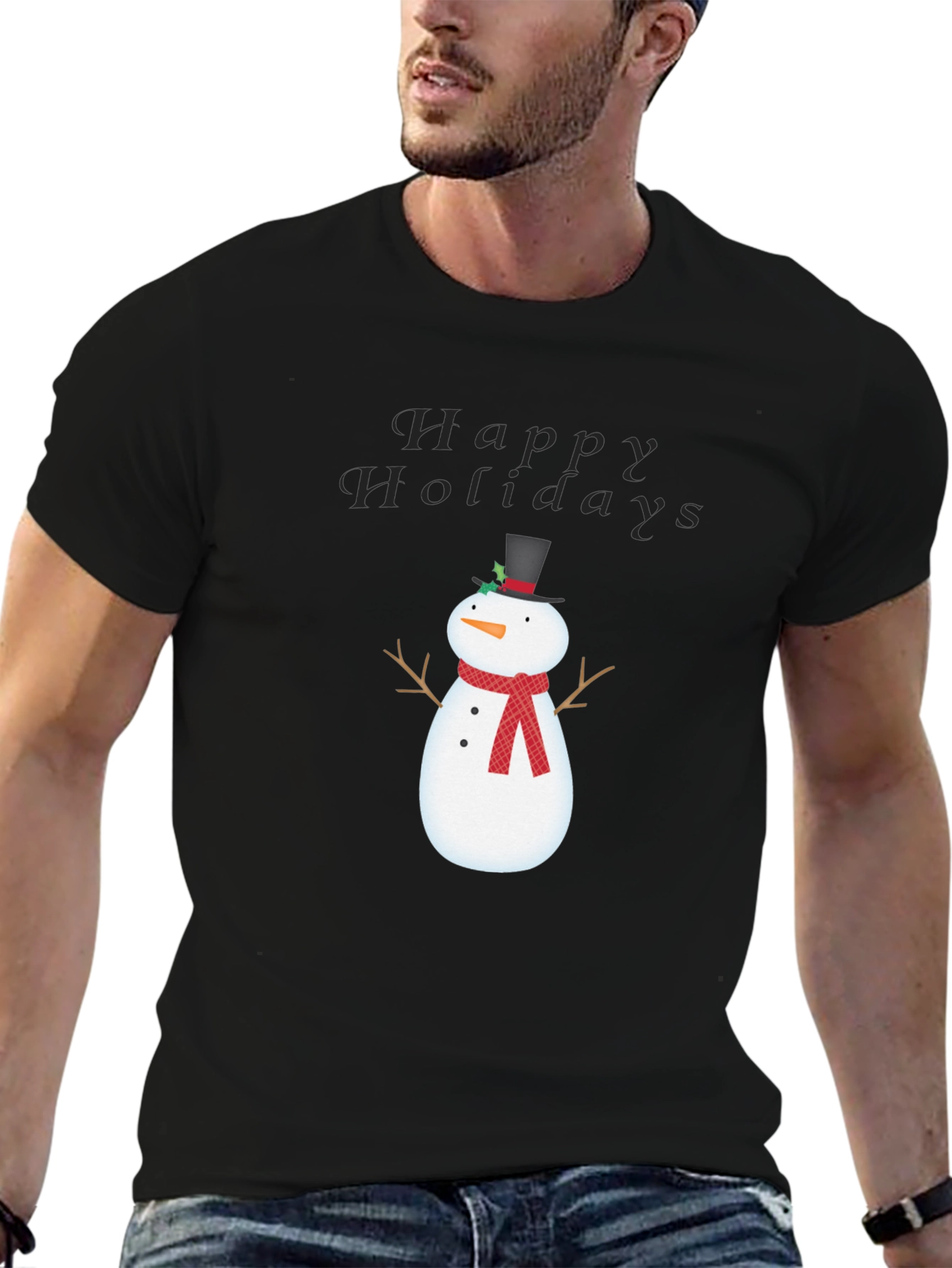 Happy Holidays Snowman Graphic Tee
