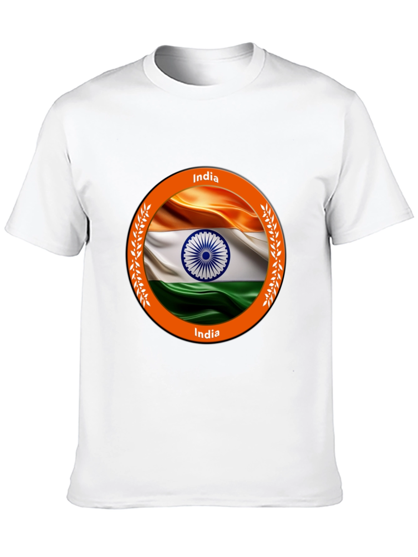 India Flag Graphic Tee - Black Cotton T-Shirt