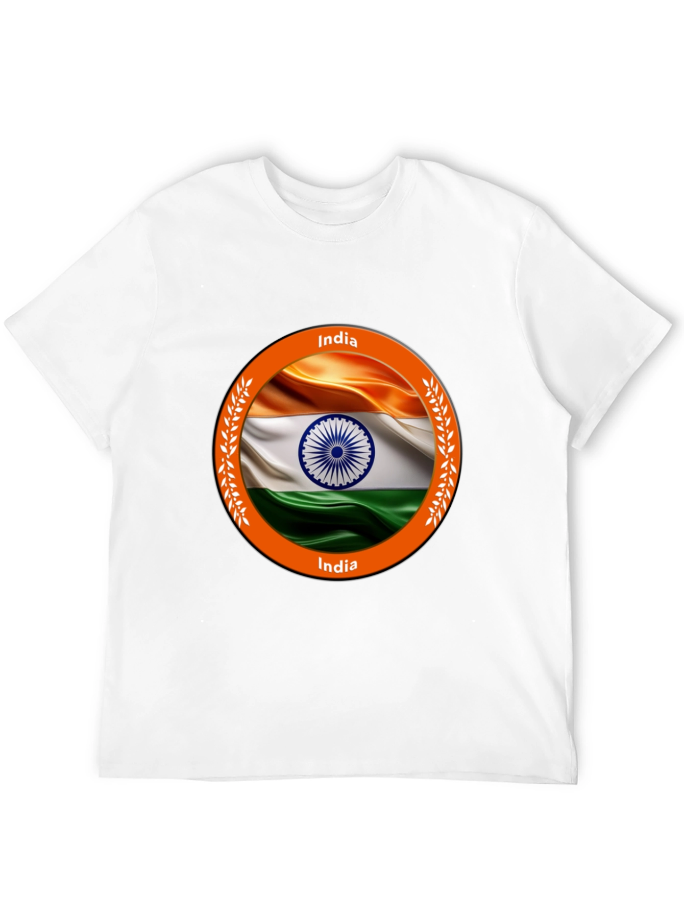 India Flag Graphic Tee - Black Cotton T-Shirt