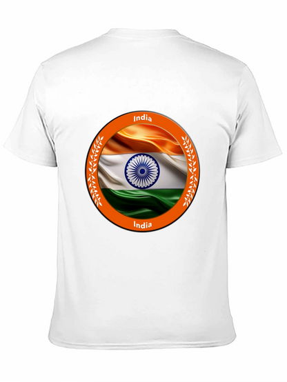 India Flag Graphic Tee - Black Cotton T-Shirt