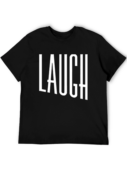 Laugh T-Shirt - Black Cotton Graphic Tee