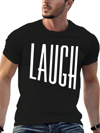 Laugh T-Shirt - Black Cotton Graphic Tee
