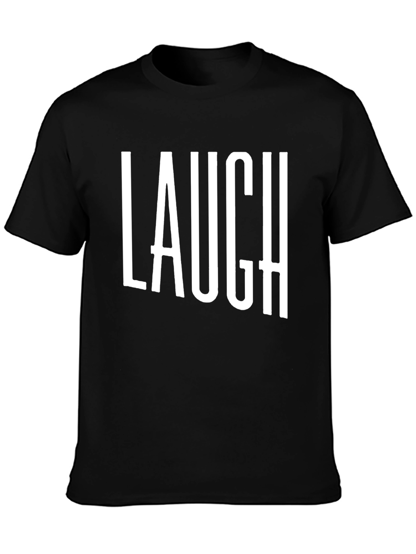 Laugh T-Shirt - Black Cotton Graphic Tee