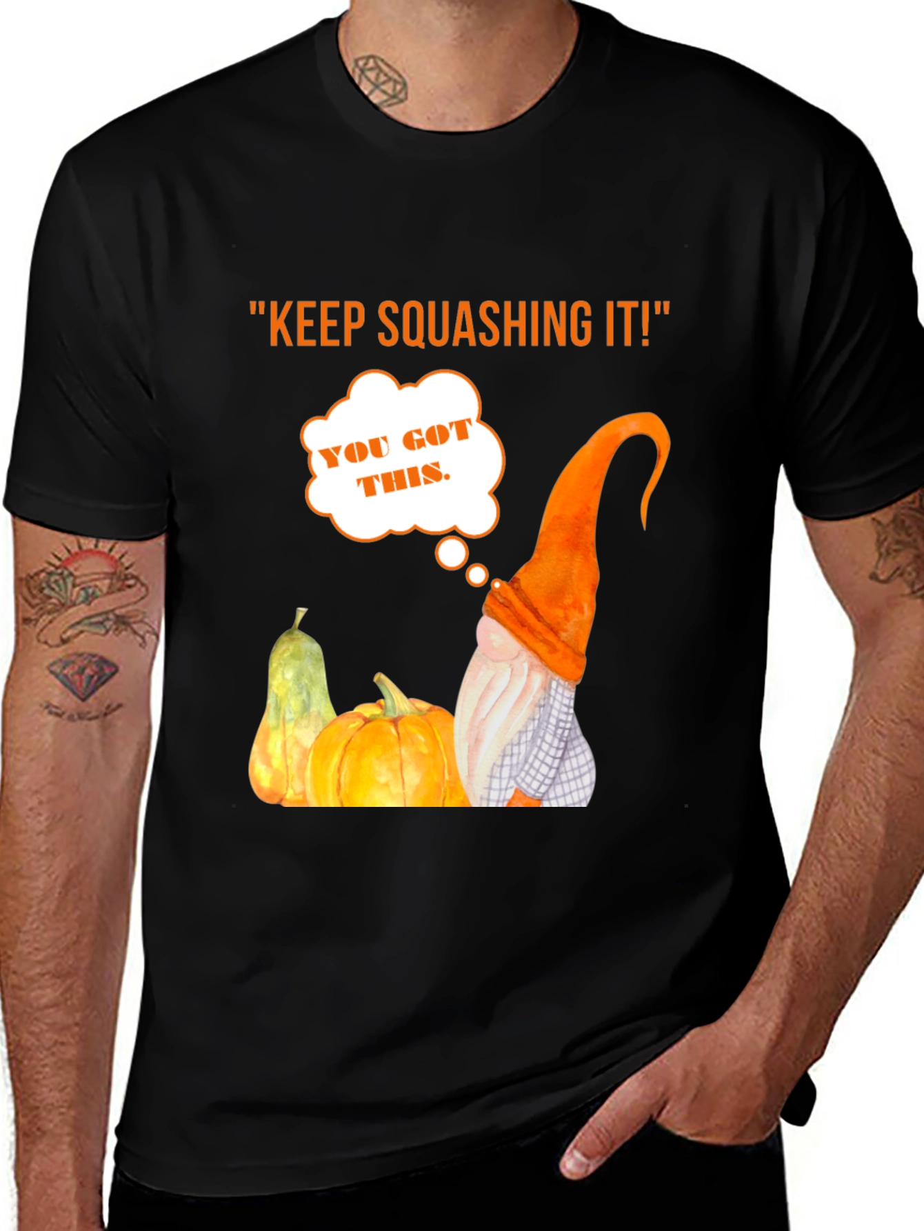 Keep Squashing It! Halloween T-Shirt - Pumpkin Gnome Tee