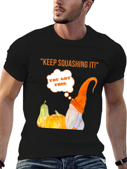 Keep Squashing It! Halloween T-Shirt - Pumpkin Gnome Tee
