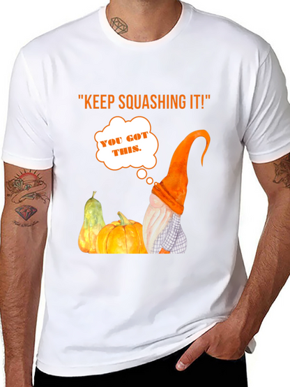 Keep Squashing It! Halloween T-Shirt - Pumpkin Gnome Tee