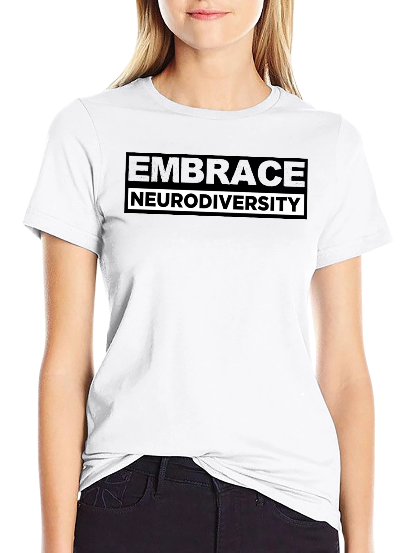 Embrace Neurodiversity T-Shirt - Black Short Sleeve