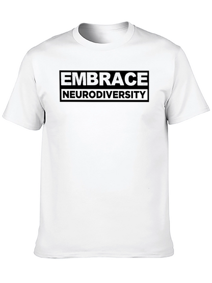 Embrace Neurodiversity T-Shirt - Black Short Sleeve