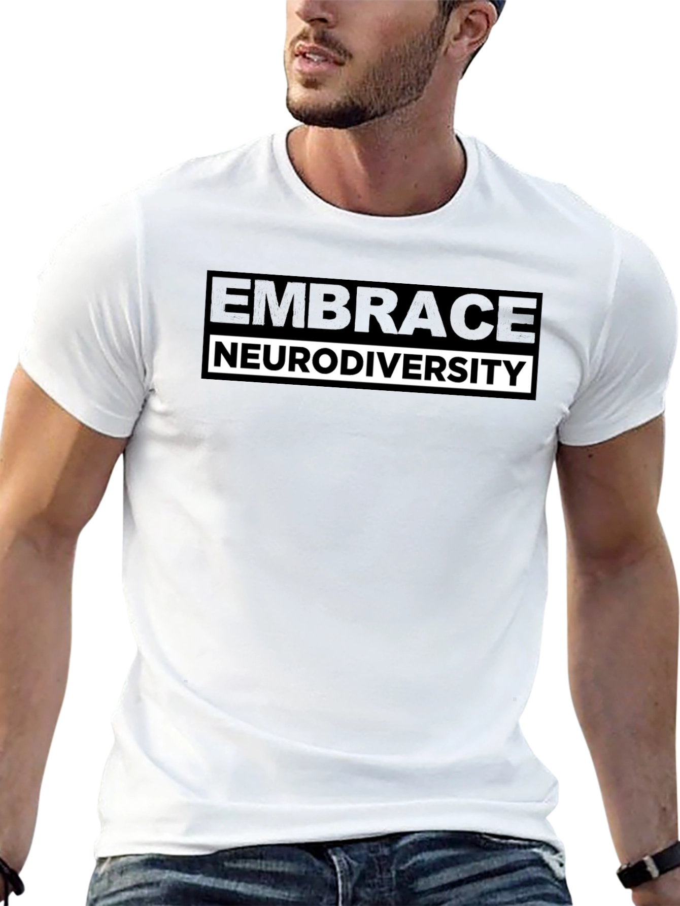 Embrace Neurodiversity T-Shirt - Black Short Sleeve