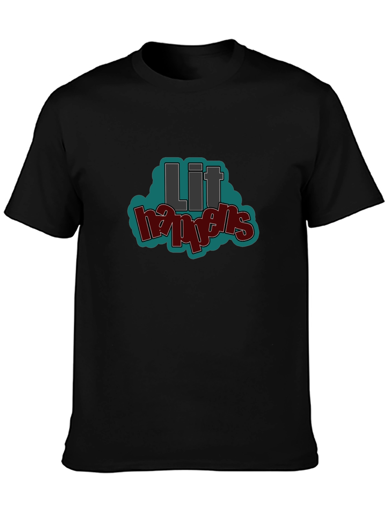 Lit Happens Graphic T-Shirt - Black