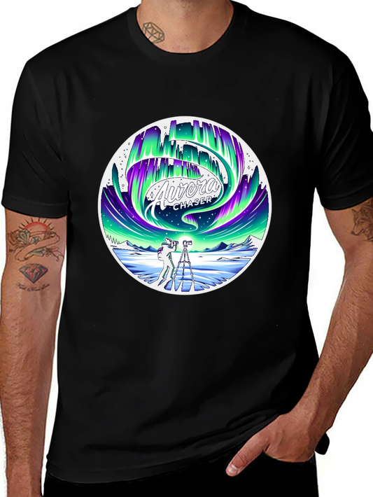 Aurora Chaser Graphic Tee - Northern Lights Photographer Shirt