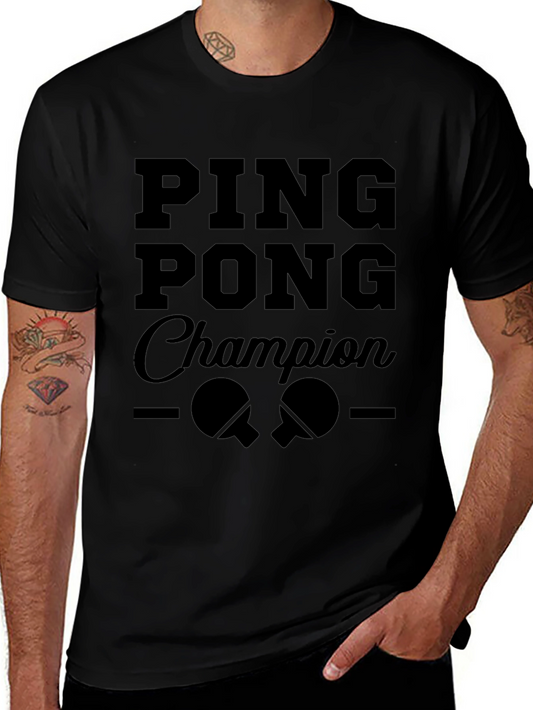 Ping Pong Champion Graphic Tee - Black T-Shirt