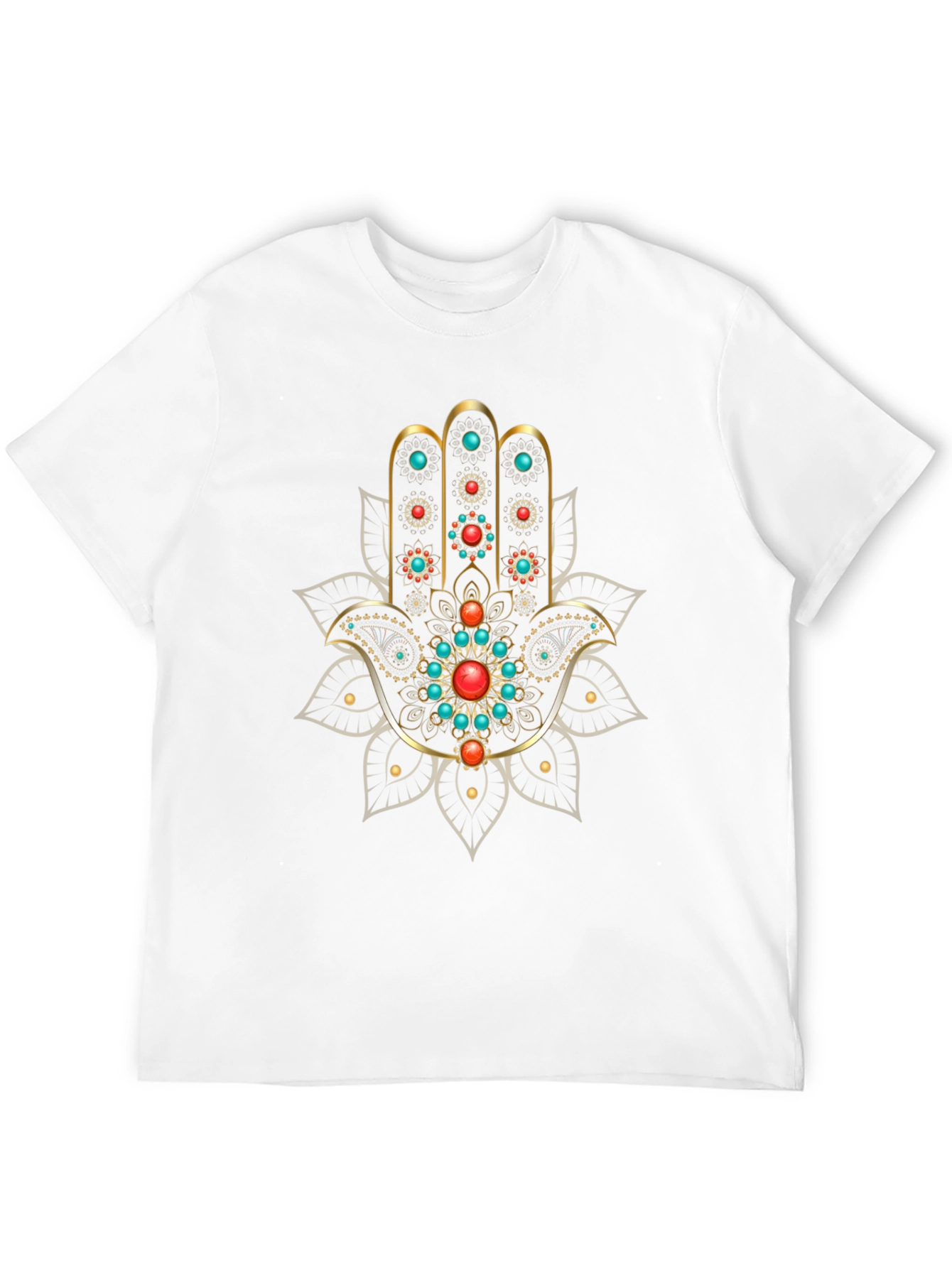 Hamsa Hand Graphic Print Black T-Shirt