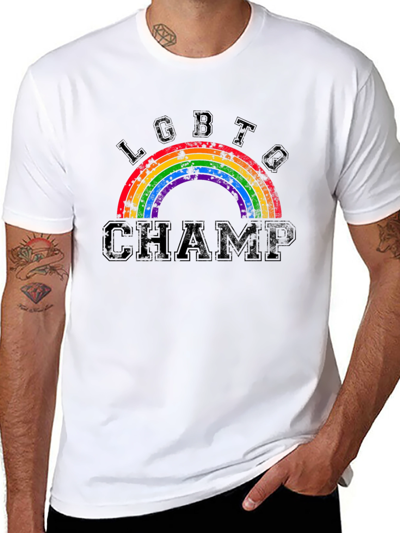LGBTQ Champ Rainbow Graphic Tee - Pride Apparel